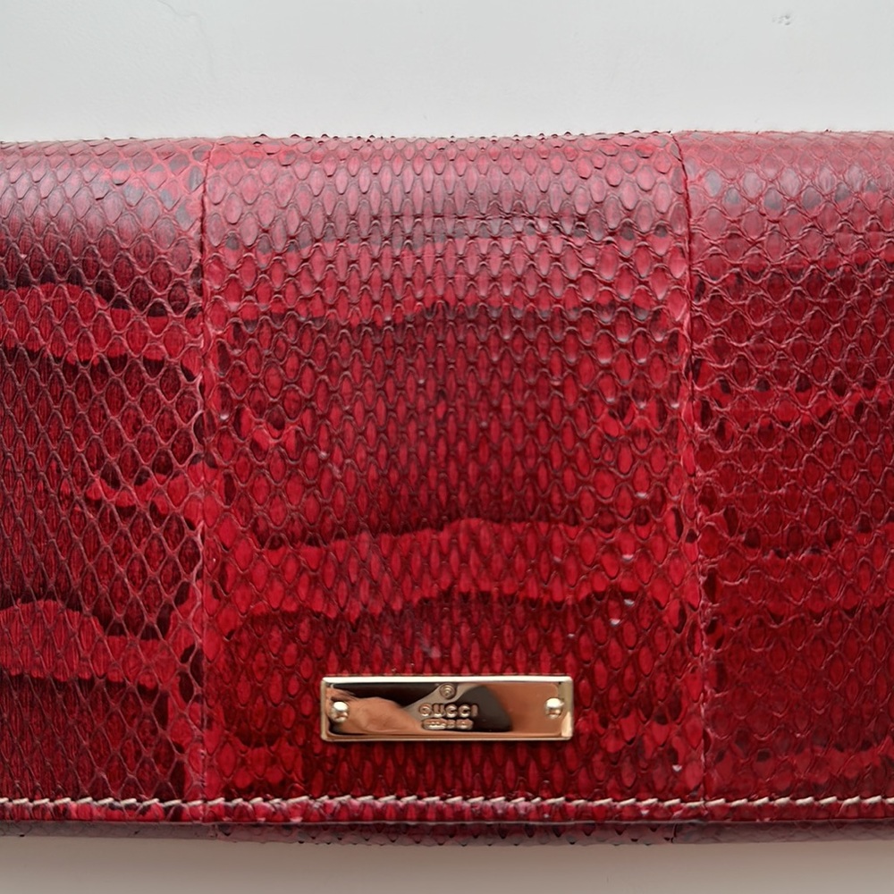 Authentic Gucci python leather wallet on chain - crossbody or clutch - Picture 9 of 10